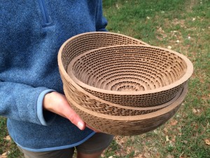 Turned cardboard bowls from my week at Anderson Ranch Arts Center. 